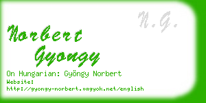 norbert gyongy business card